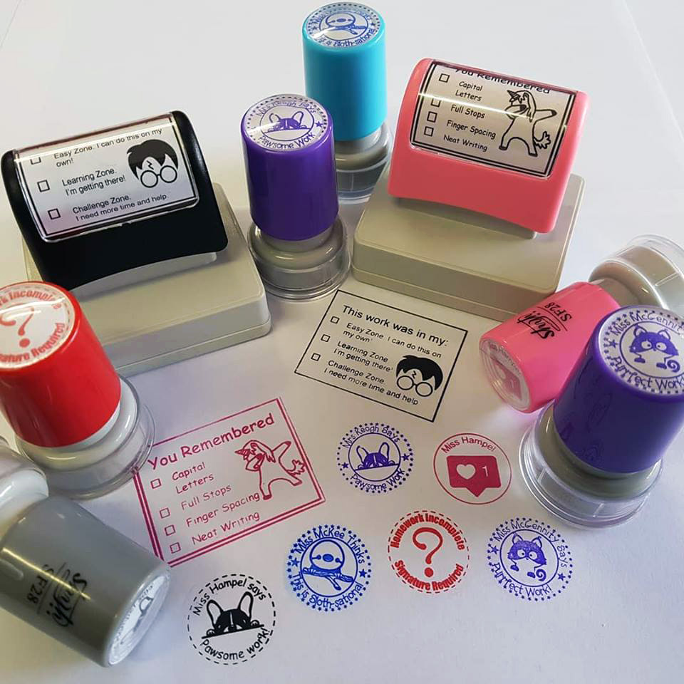 The Custom Stamp Co. - pre-inked stamps for teachers & businesses